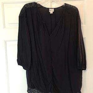 Navy 3/4 sleeve blouse xl